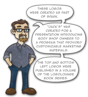 These logos were created as part of Spark. “Jack’s” was created for a presentation introducing body shop owners to a program that provided customizable marketing materials.